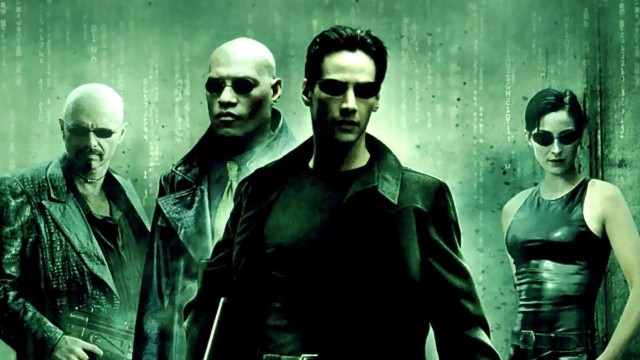 The Matrix poster featuring Neo, Trinity, and Morpheus