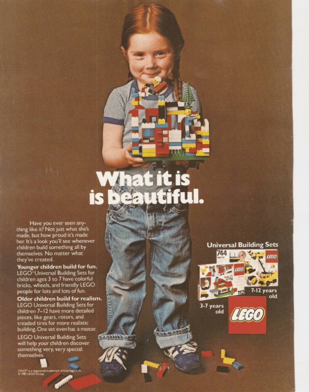 Lego magazine advert from the 1970s