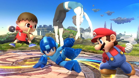 Smash Bros. for Wii U characters fighting.