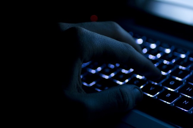 typing-macbook-night