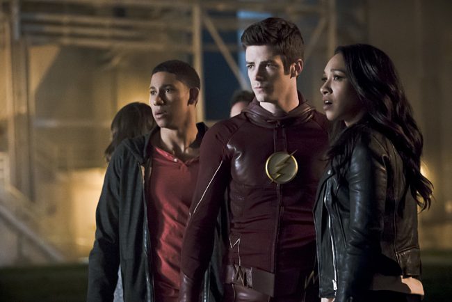 The Flash -- "The Race of His Life" -- Image: FLA223b_0092b.jpg -- Pictured (L-R): Keiynan Lonsdale as Wally West, Grant Gustin as Barry Allen and Candice Patton as Iris West -- Photo: Katie Yu/The CW -- ÃÂ© 2016 The CW Network, LLC. All rights reserved.