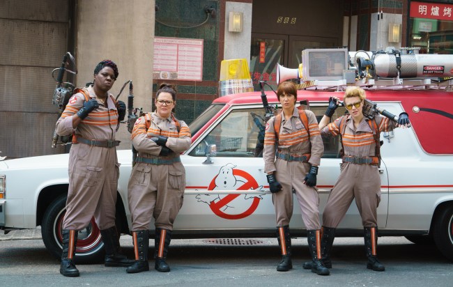 The four Ghostbusters from Paul Feig's Ghostbusters movie.