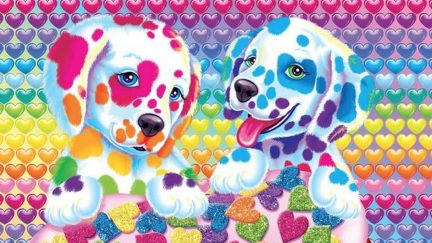 Two rainbow spotted puppy. Image: Lisa Frank.