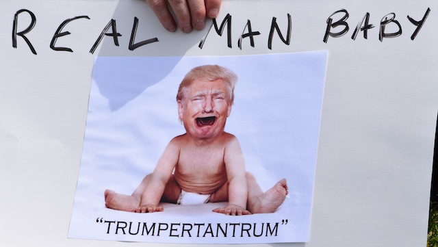 Donald Trump Depicted as the Crying Baby He Is