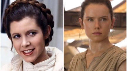 Carrie Fisher as Princess Leia Daisy Ridley as Rey Star Wars 