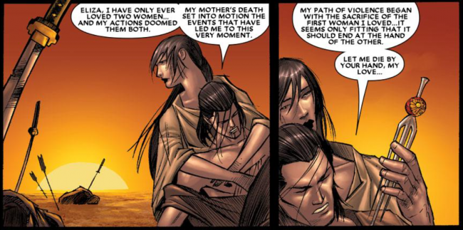 Panel from Marvel Comics' Elektra: The Hand #5