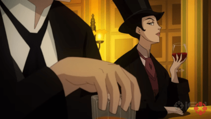 Screengrab of Selina Kyle/Catwoman from Gotham By Gaslight
