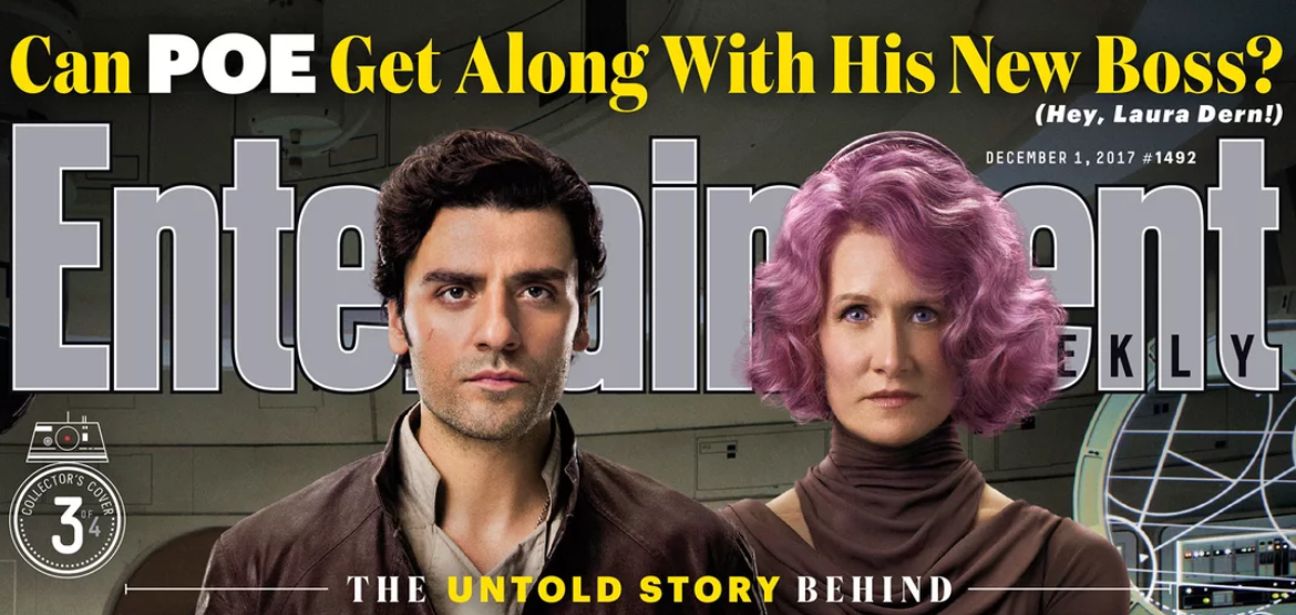 Entertainment Weekly Cover featuring Admiral Holdo and Poe Dameron