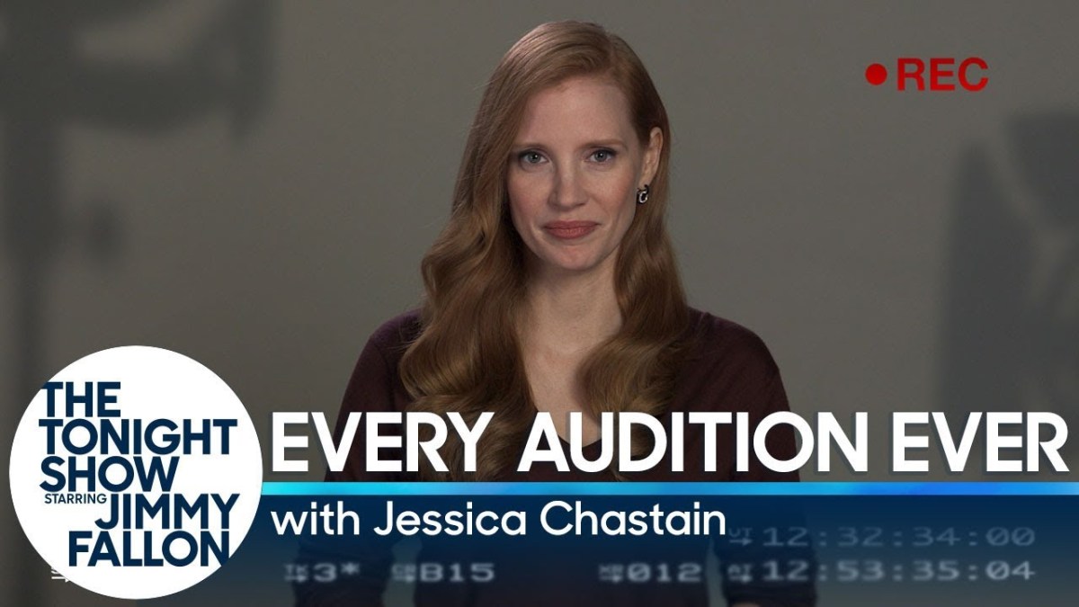 YouTube thumbnail for Jessica Chastain's "Every Audition" skit on Jimmy Fallon
