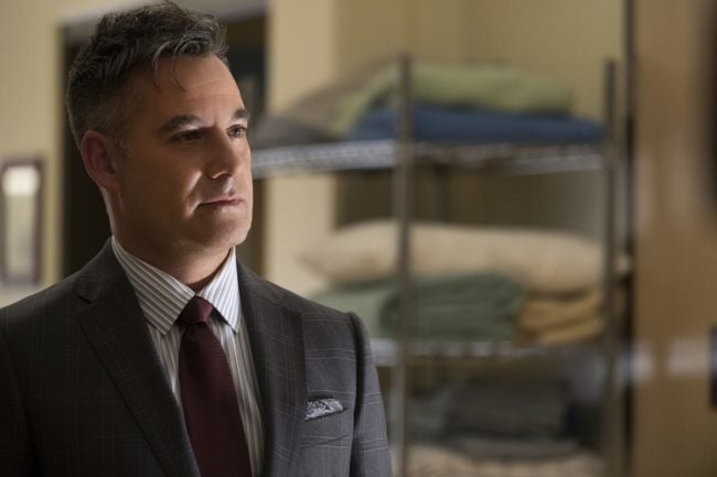 image: Jeff Weddell/The CW Supergirl -- "Damage" -Pictured: Adrian Pasdar as Morgan Edge -- © 2017 The CW Network, LLC. All Rights Reserved