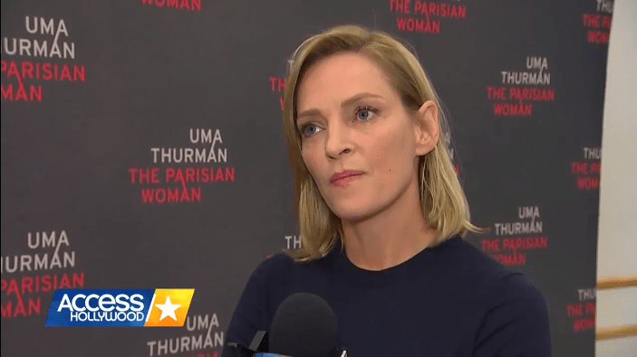 Screengrab of an Uma Thurman interview with Access Hollywood