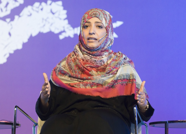 Tawakkol Karman speaking