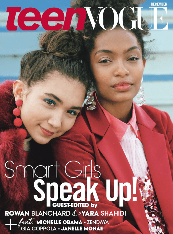 Teen Vogue cover featuring Rowan Blanchard and Yara Shahidi