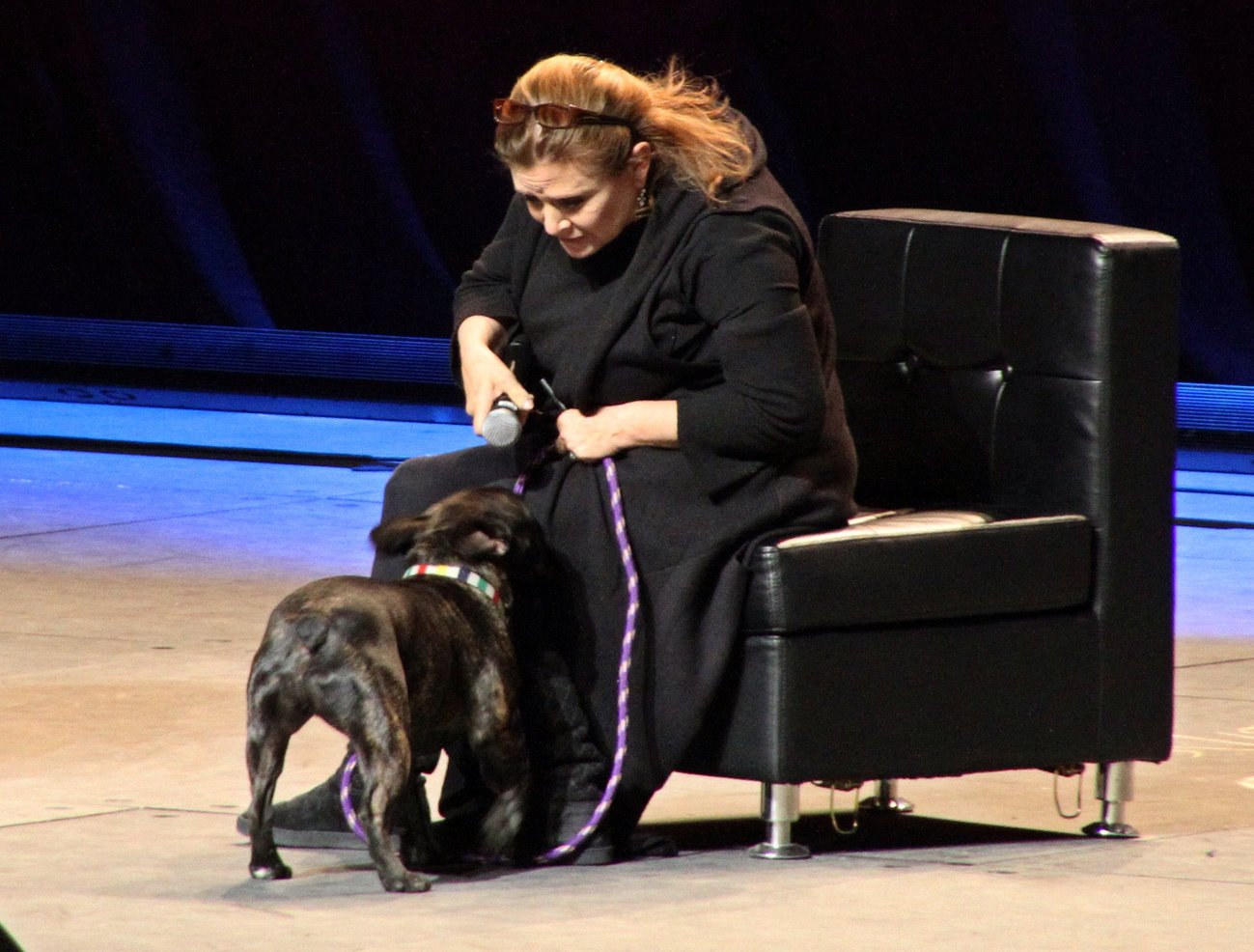 Carrie Fisher and dog
