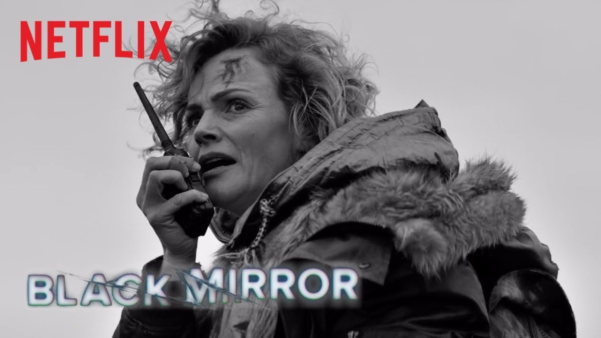 YouTube thumbnail for the trailer for "Metalhead," an episode in Season Four of Black Mirror