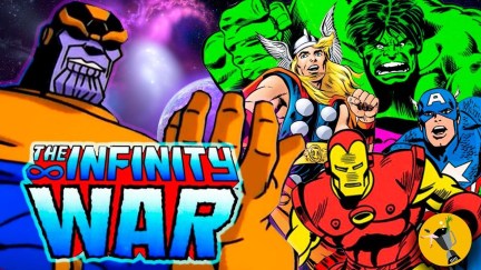 YouTube thumbnail of Infinity War trailer recut with 90s animation