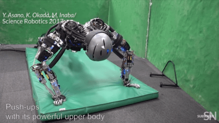 Screengrab of Science News' video of a humanoid robot working out