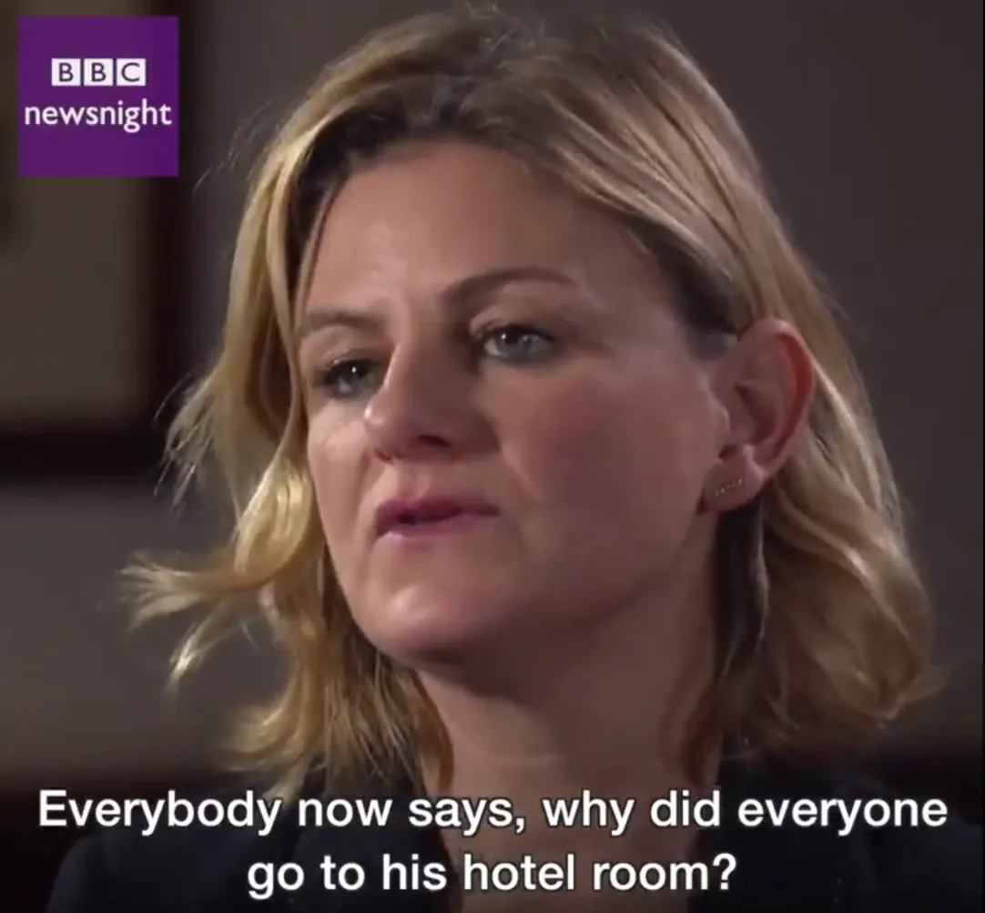 image: screencap Former Harvey Weinstein assistant Zelda Perkins talks to BBC Newsnight about her former boss, breaking a 20 year silence