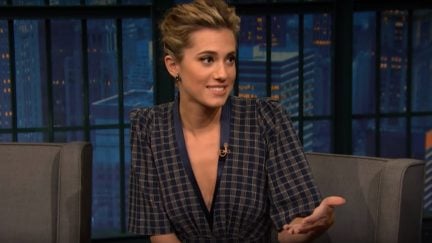 image: screencap Allison Williams promotes 'Get Out' on 'Late Night with Seth Meyers'