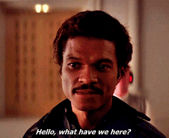 Lando Calrissian says "Hello what have we here" in Star Wars: The Empire Strikes Back