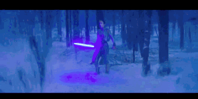 Rey and Kylo Ren in The Force Awakens