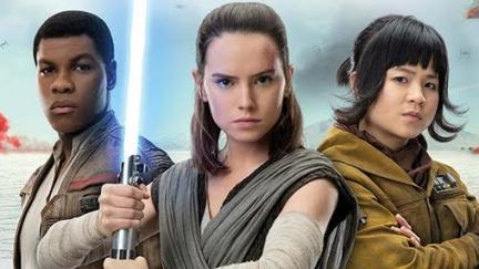 Rey, Finn, and Rose in Star Wars: The Last Jedi