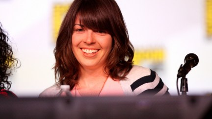 image: Gage Skidmore/Flickr Megan Ganz speaking at the 2012 San Diego Comic-Con International in San Diego, California.
