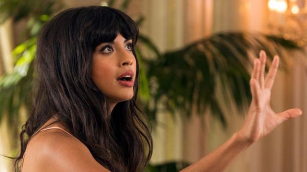 image: NBC Jameela Jamil in a scene from NBC's "The Good Place"