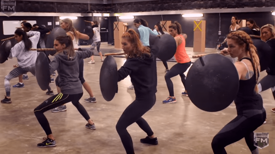 Screengrab of The Amazons' Workout featurette from "Wonder Woman"