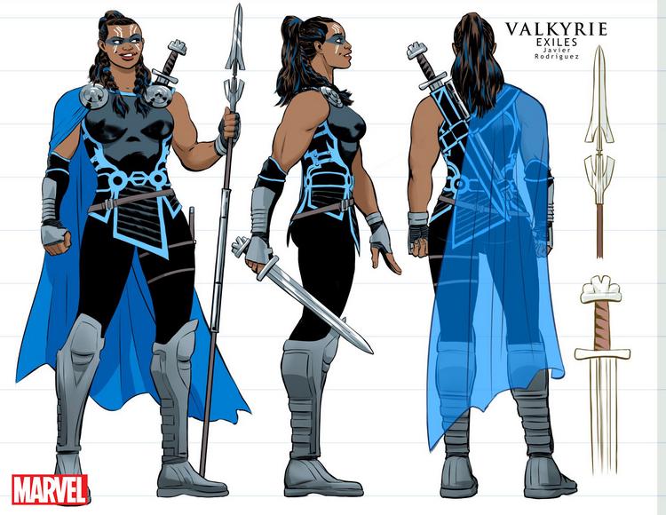 Character sketch for Valkyrie from "Exiles" by Javier Rodriguez Image: Marvel Comics