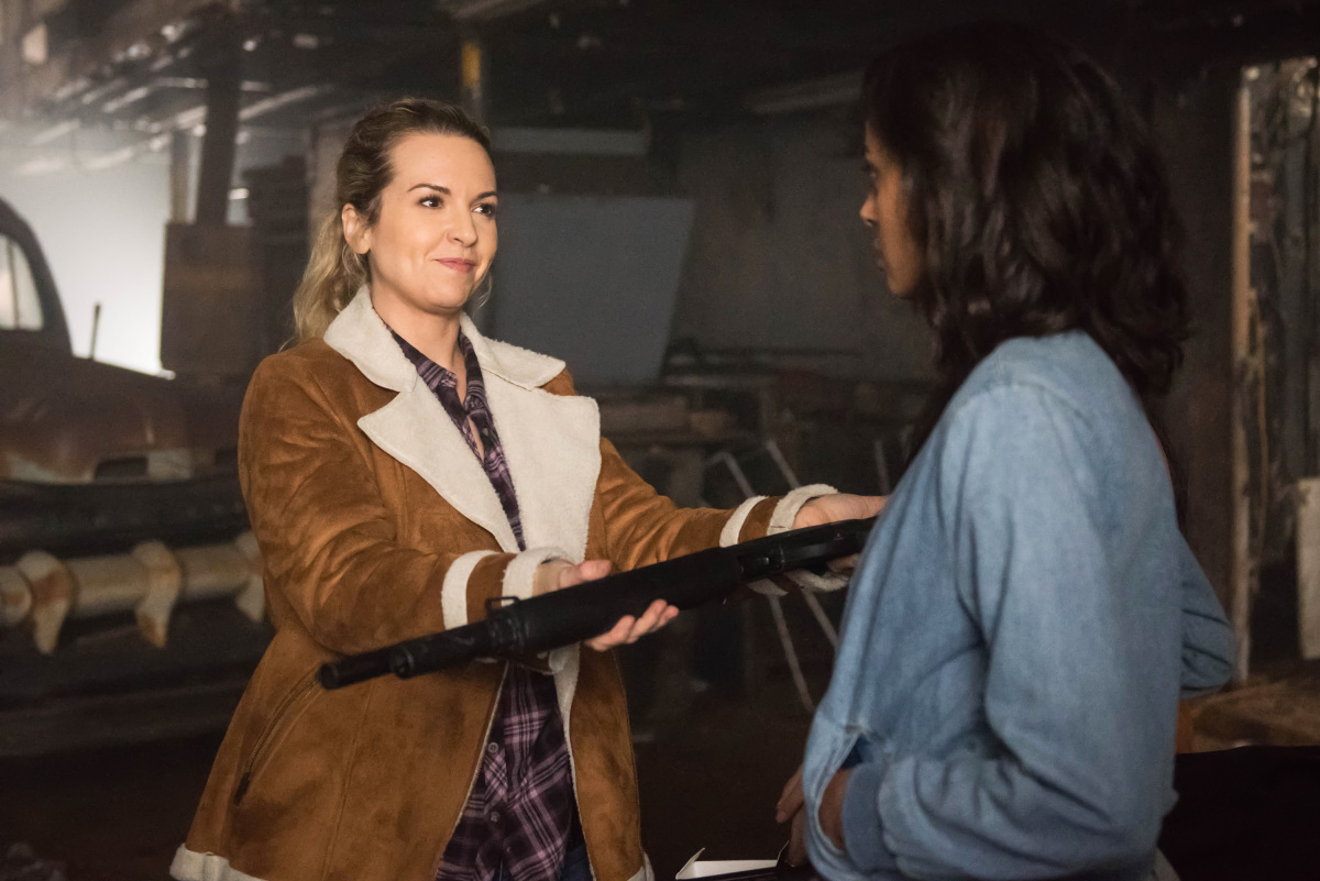 Briana Buckmaster as Donna and Clark Backo as Patience in Wayward Sisters