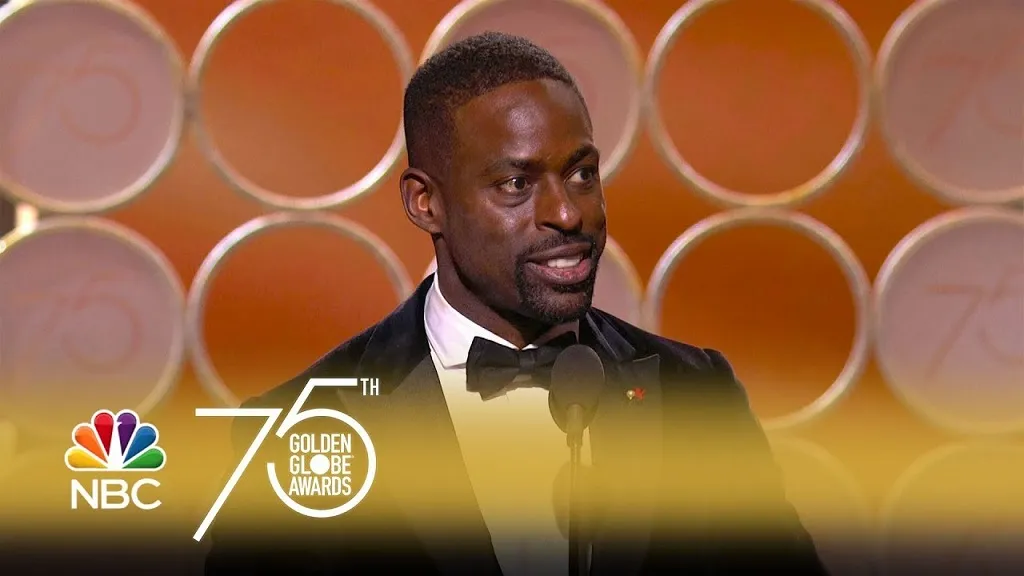 Thumbnail of NBC's YouTube video of Sterling K. Brown's 2018 Golden Globes acceptance speech