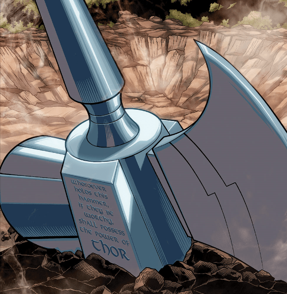 Image of the Ultimate Mjolnir from "Thors" #4, by Jason Aaron, Chris Sprouse, Karl Story, and Israel Silva