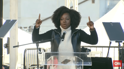 Screengrab of Viola Davis's speech at the 2018 Women's March