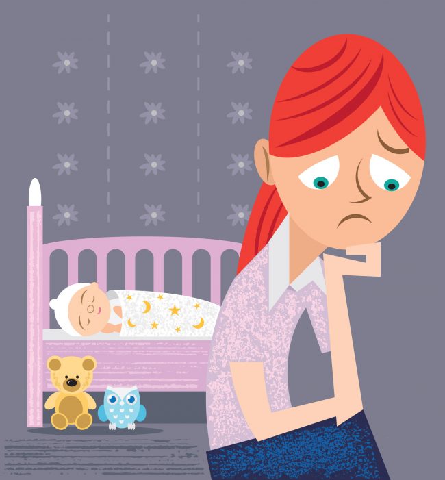 image: Lucien Fraud/Shutterstock Mother suffering postpartum depression after birth of child