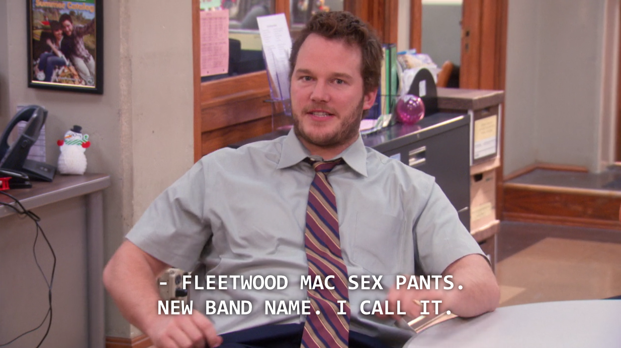 Andy Dwyer calls band name Fleetwood Mac Sex Pants