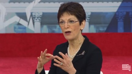 Screengrab of Mona Charen at her CPAC panel where she called out Republican hypocrisy on sexual assault
