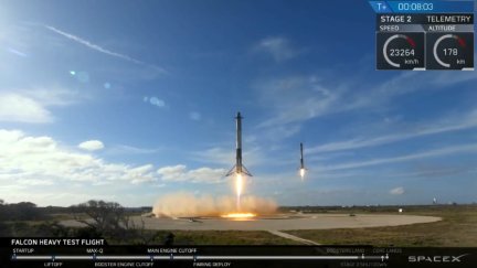 SpaceX Falcon heavy landing