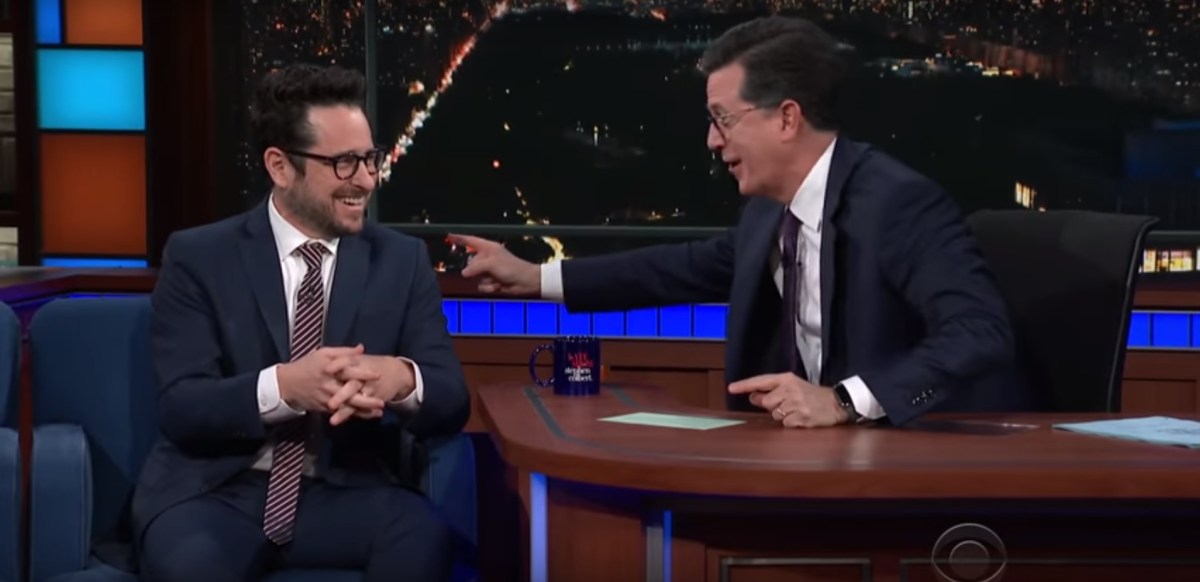 J.J. Abrams and Stephen Colbert on The Late Show