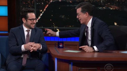 J.J. Abrams and Stephen Colbert on The Late Show