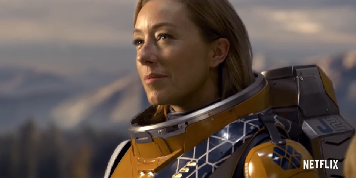 Screengrab of Molly Parker as Maureen Robinson in the trailer for Netflix's "Lost In Space"