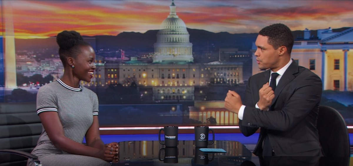 Lupita Nyong'o and Trevor Noah on The Daily Show