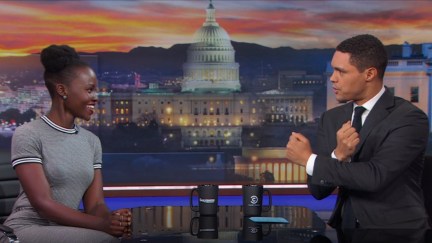 Lupita Nyong'o and Trevor Noah on The Daily Show