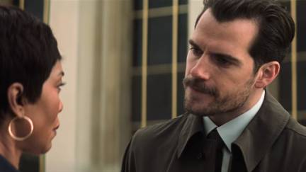 Screengrab of Henry Cavill in the trailer for 