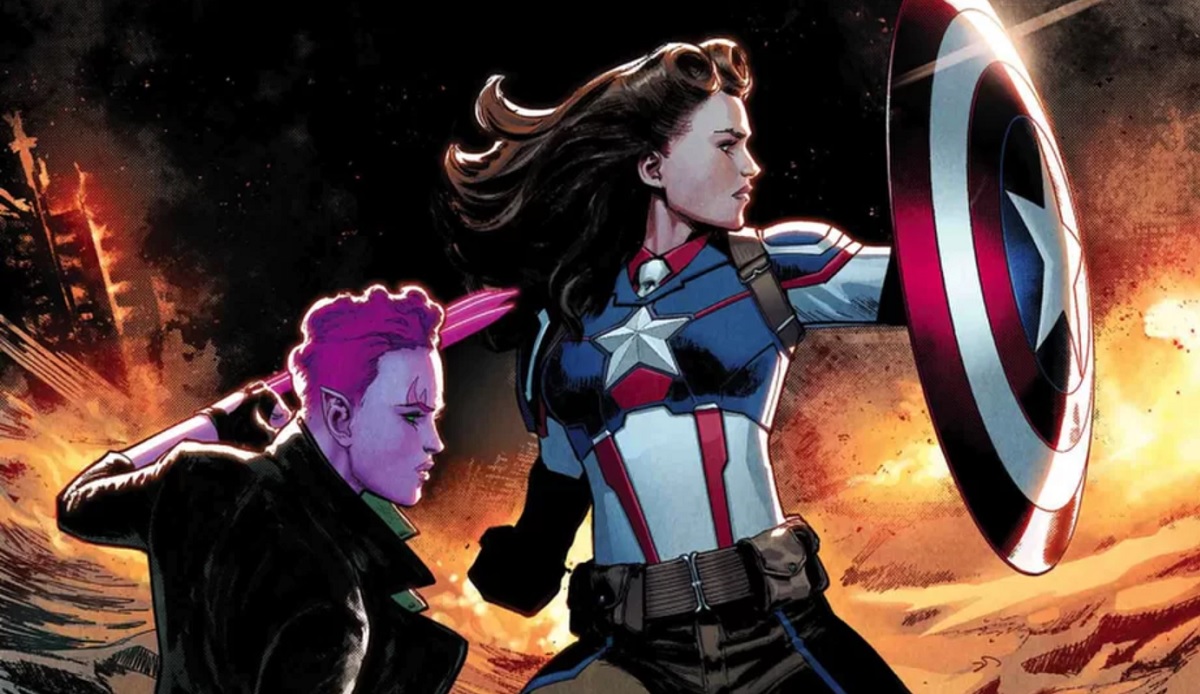 Peggy Carter as Captain America on the cover of Marvel Comics' "Exiles" #3, by David Marquez