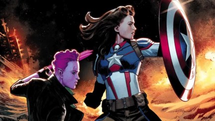 Peggy Carter as Captain America on the cover of Marvel Comics' 