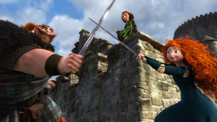 brave merida fighting disney princess ballgown