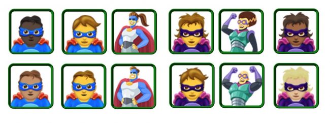 Superhero emojis