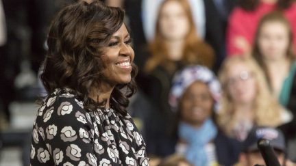 image: Joseph Sohm/Shutterstock WINSTON-SALEM, NC - OCTOBER 27 , 2016: First Lady Michelle Obama appear at a presidential campaign event for Hillary Clinton's Presidential Campaign