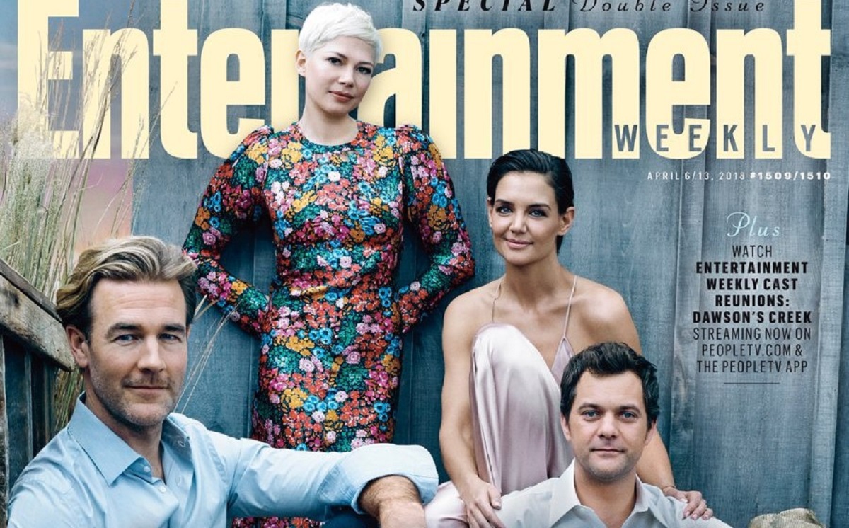 James Van Der Beek, Michelle Williams, Katie Holmes, and Joshua Jackson at Entertainment Weekly's "Dawson's Creek" reunion